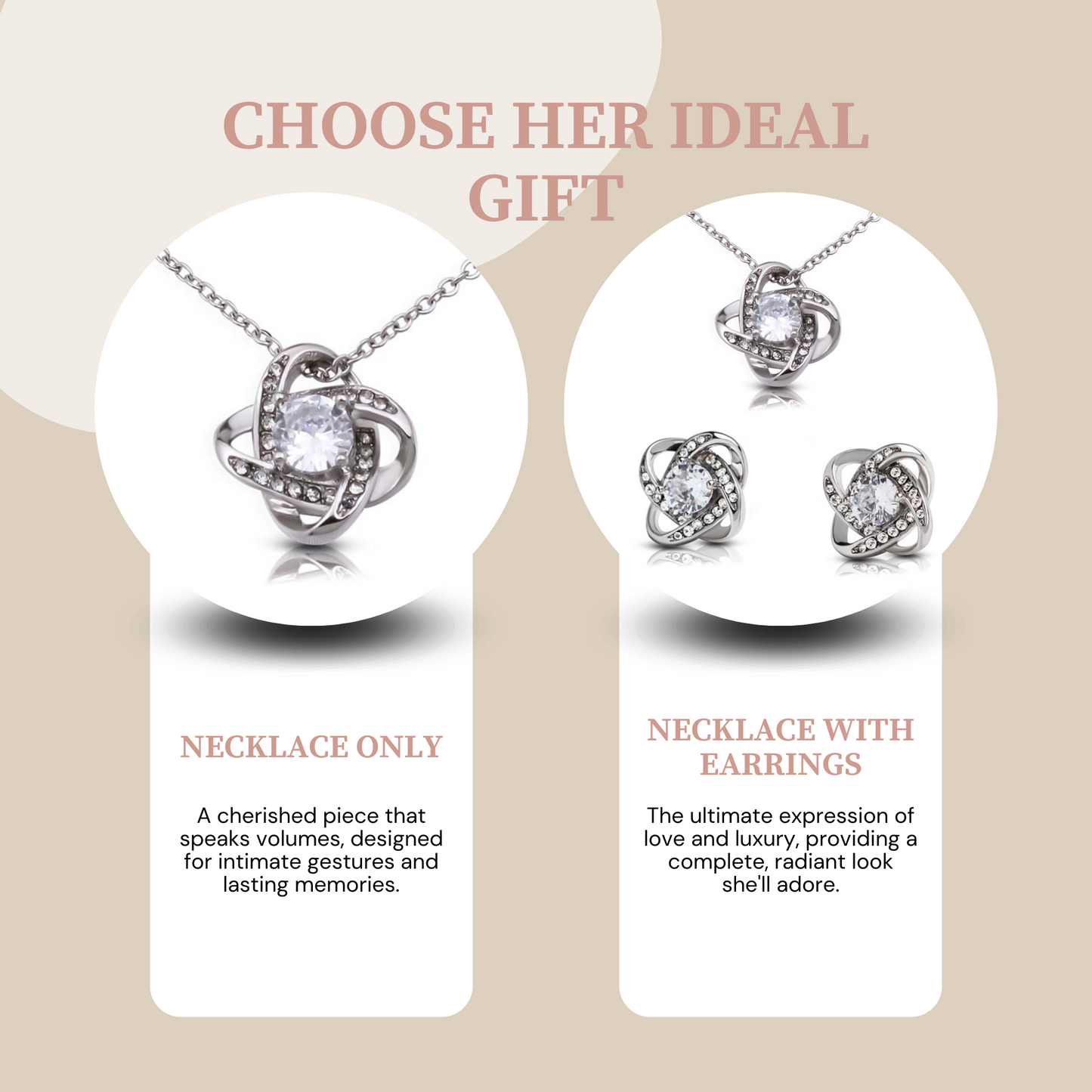Daughter Gift from Dad - Forever Love Knot Necklace in Rotating Flower Box