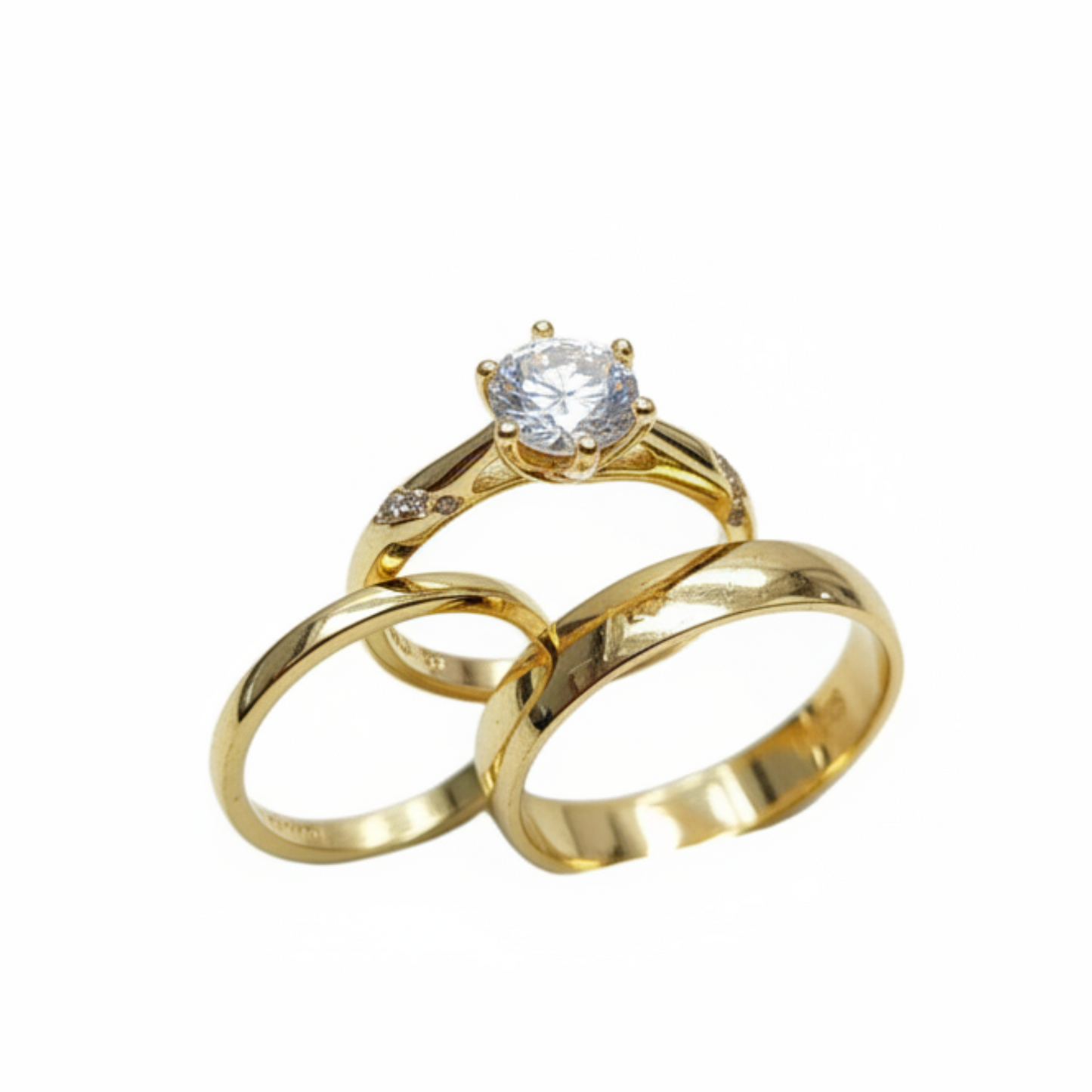 Light of the Heart - Wedding Ring Trios - 925 Sterling Silver