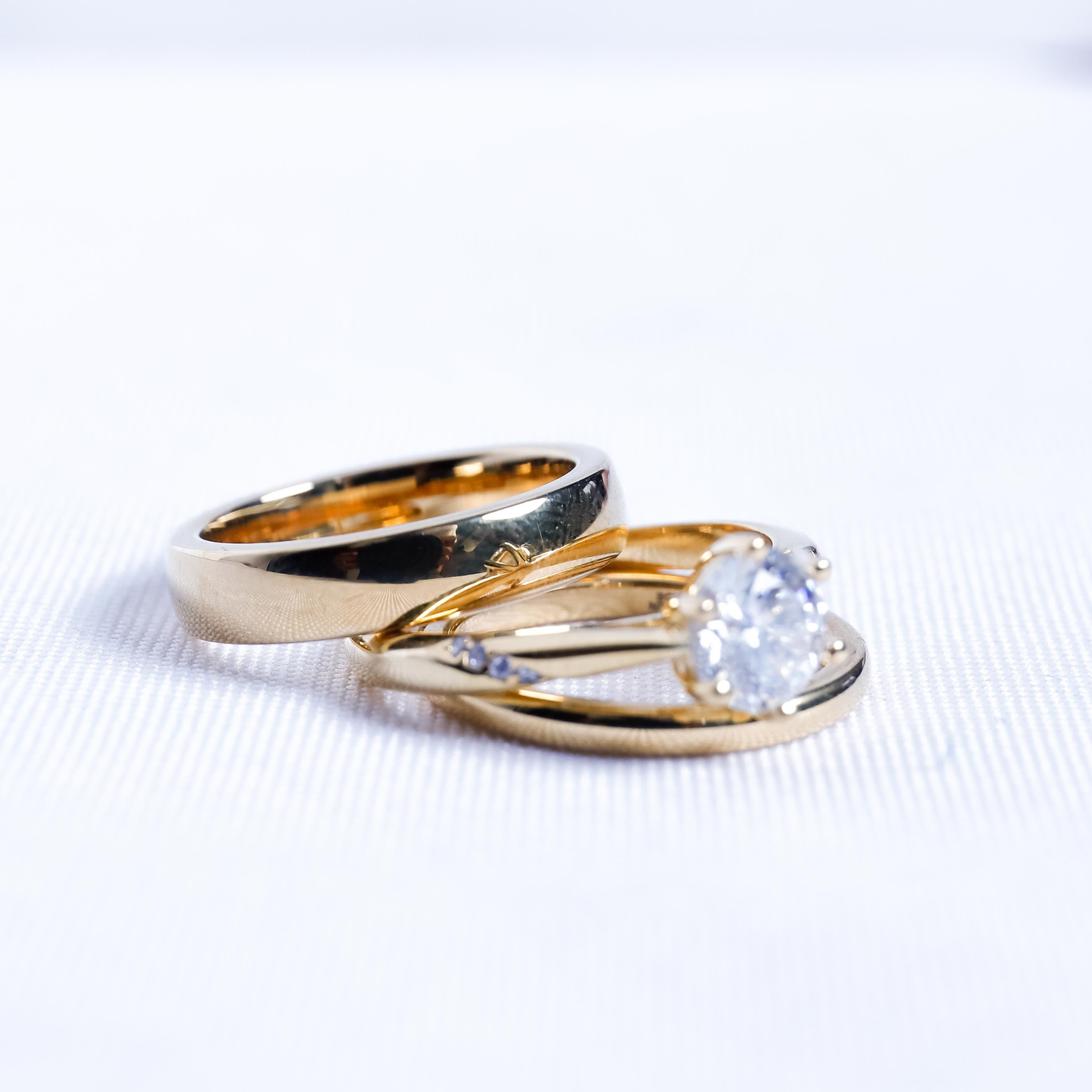 Light of the Heart - Wedding Ring Trios - 925 Sterling Silver