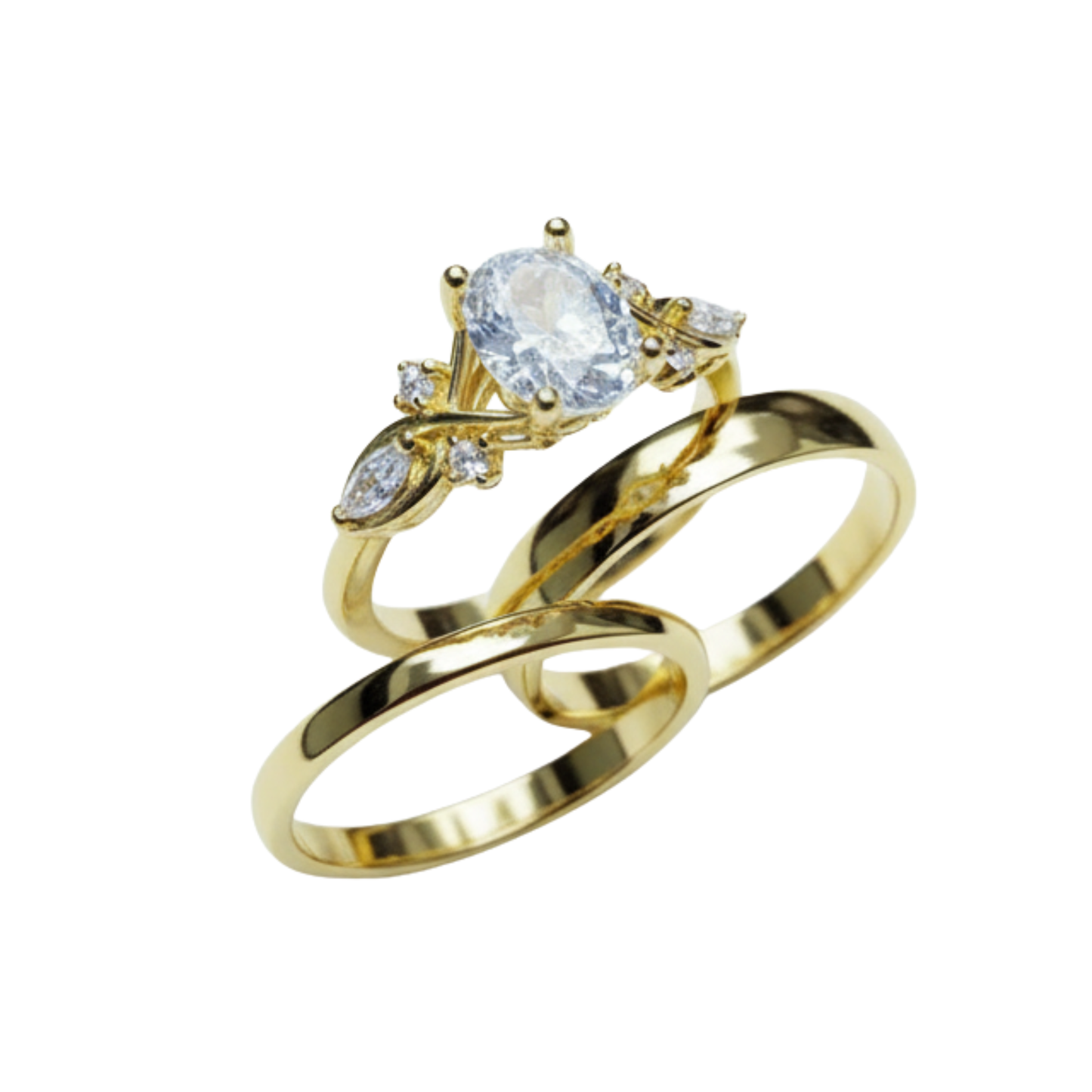 Garden of Light- Wedding Ring Trios - 925 Sterling Silver