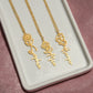Gift with Birth Month Flower - Custom Name Necklace - Floral Name Necklace