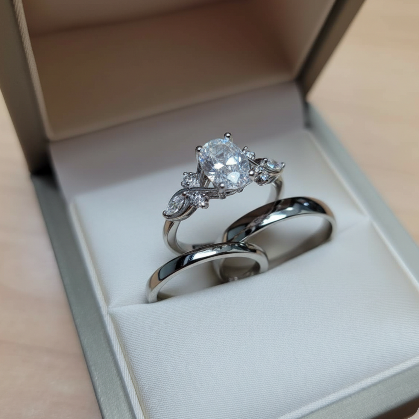 Garden of Light- Wedding Ring Trios - 925 Sterling Silver