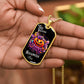 Haunted Halloween Dog Tag Necklace – Spooky Season Pumpkin Art, Perfect for Halloween, Halloween party, Happy Haunting!