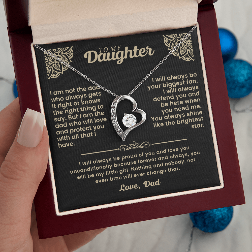 To My Daughter Heart Necklace - A Father's Love She Can Wear Forever