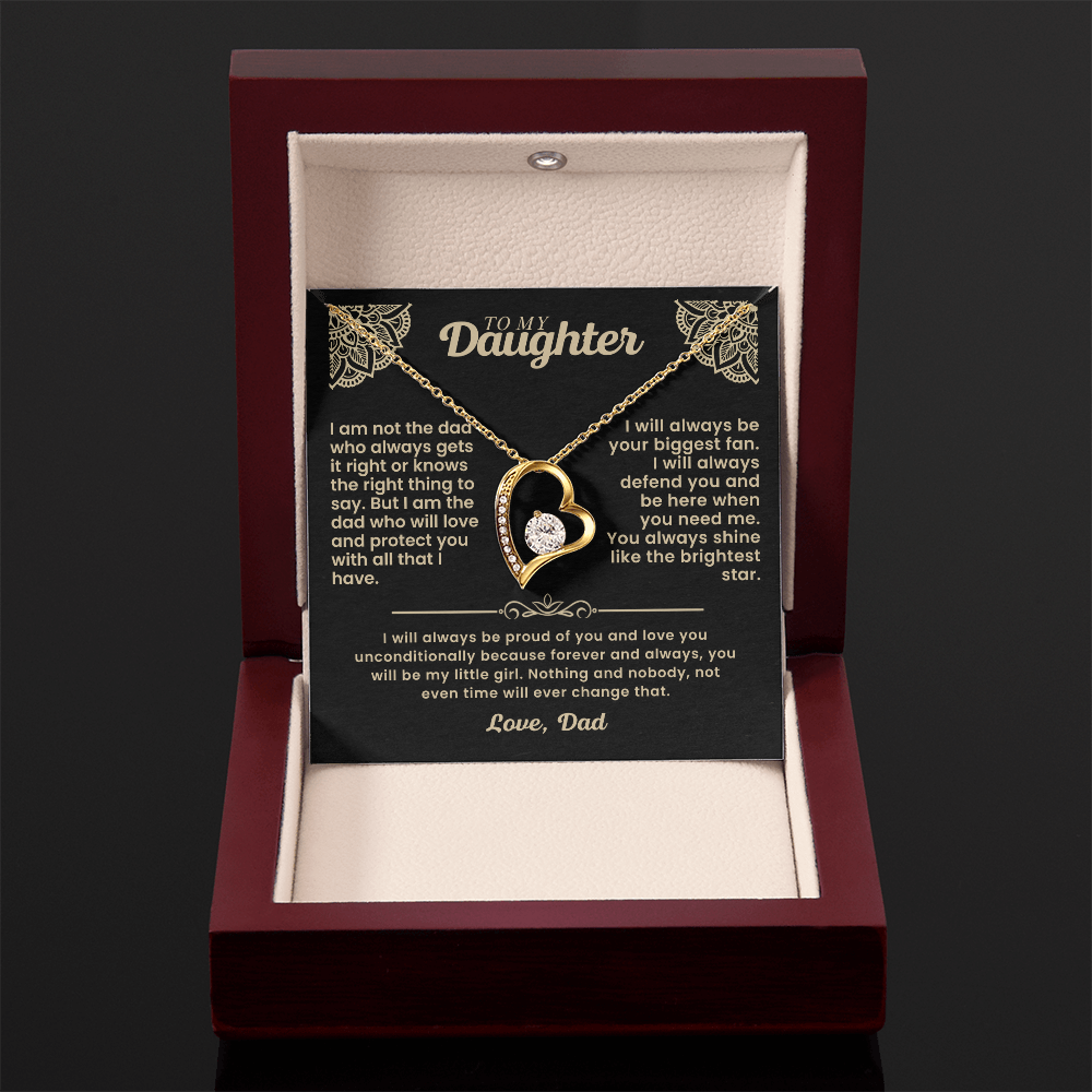 To My Daughter Heart Necklace - A Father's Love She Can Wear Forever