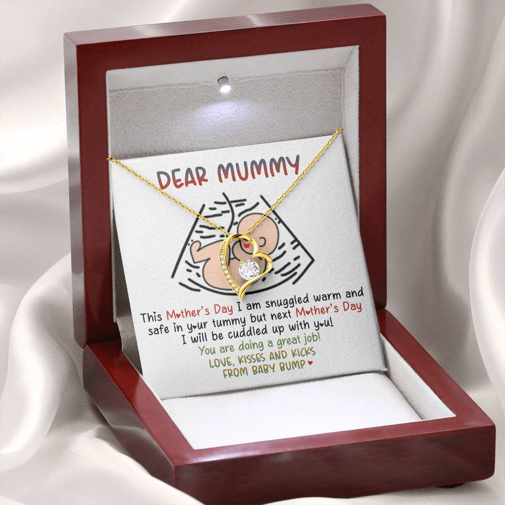 Dear Mummy - Mother's Day Necklace from Baby Bump - Gift for Mom-to-Be, Pregnancy Gift