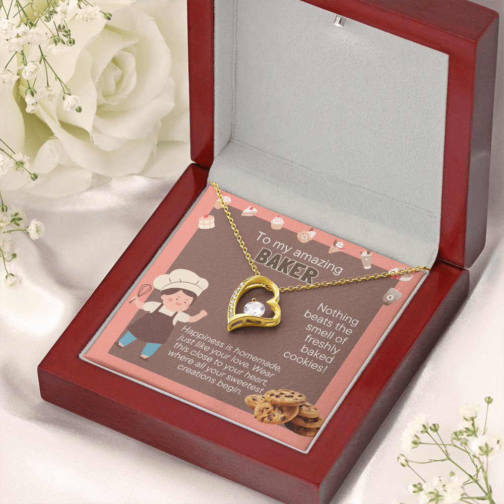Baker Gift Necklace | Heart Pendant for Baking Lovers | Professional Baker Jewelry | Cooking Enthusiast Gift | Kitchen Lover Present