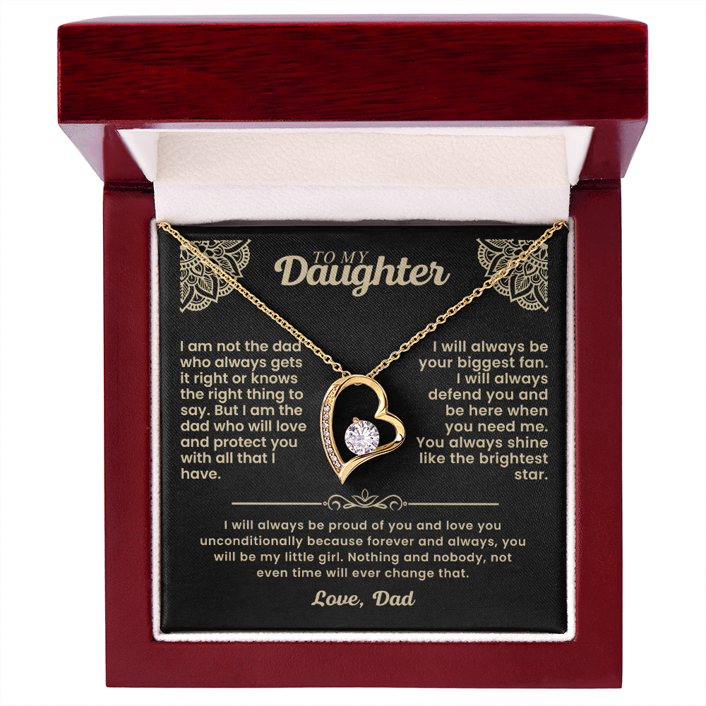 To My Daughter Heart Necklace - A Father's Love She Can Wear Forever