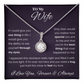 To My Wife - Elegant Halo Pendant Necklace with Romantic Message, Anniversary Gift for Her