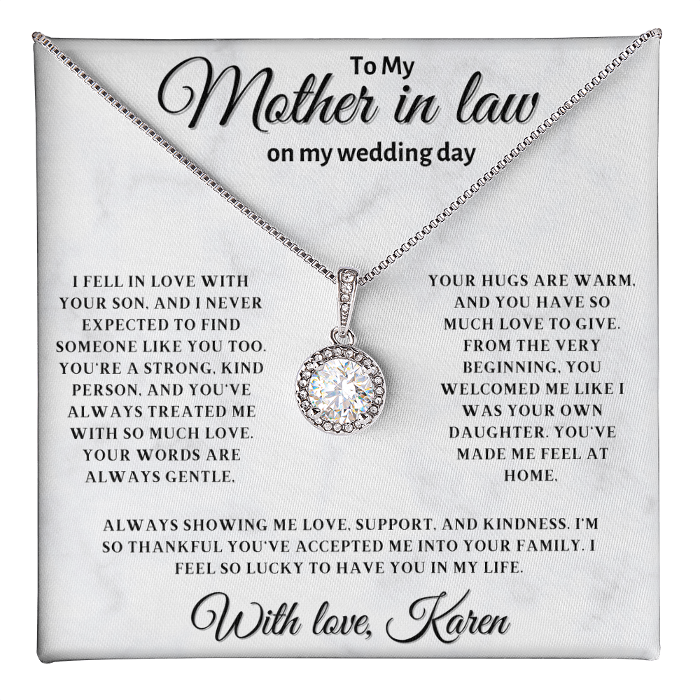 Personalized Mother In Law Necklace, Birthday Gift for Mom In Law, Custom Mother In Law Wedding Gift - Eternal Hope