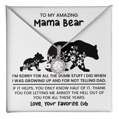 Personalized "Mama Bear" Necklace, Sentimental Mom Gift, Birthday Jewelry