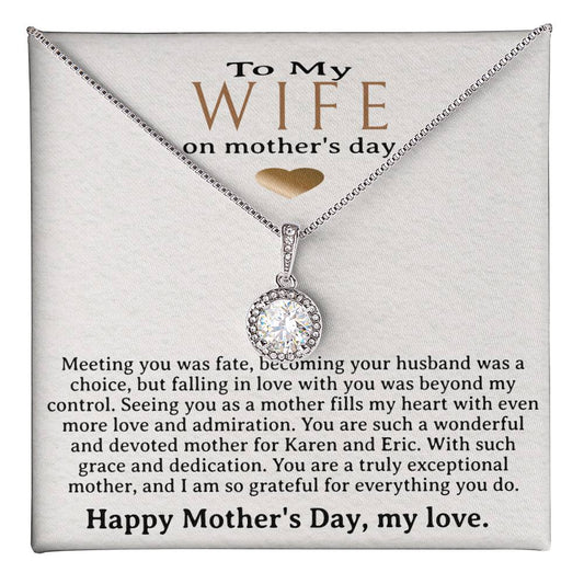Personalized Wife Mother's Day Necklace, Choice of 6 Styles, Husband to Wife, Appreciation Jewelry