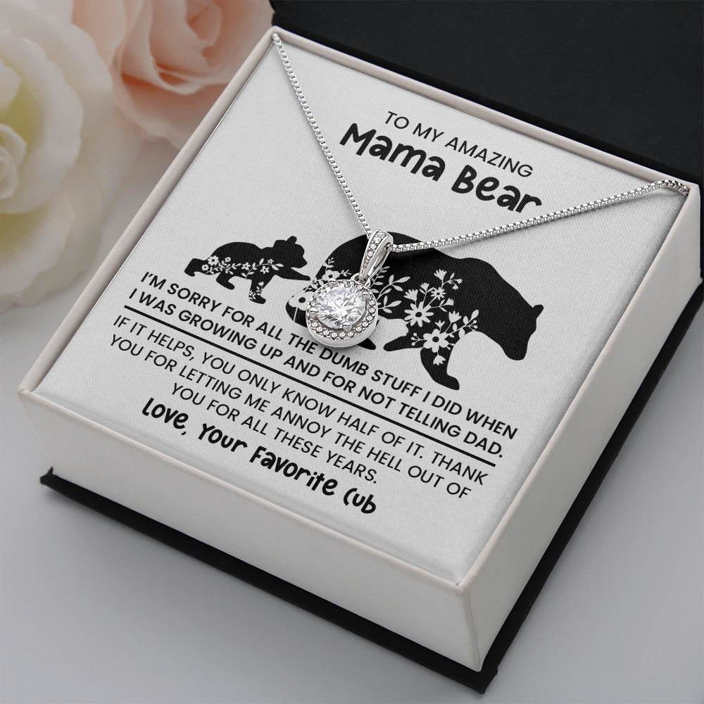 Personalized "Mama Bear" Necklace, Sentimental Mom Gift, Birthday Jewelry