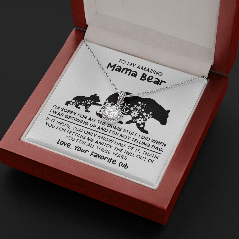 Personalized "Mama Bear" Necklace, Sentimental Mom Gift, Birthday Jewelry