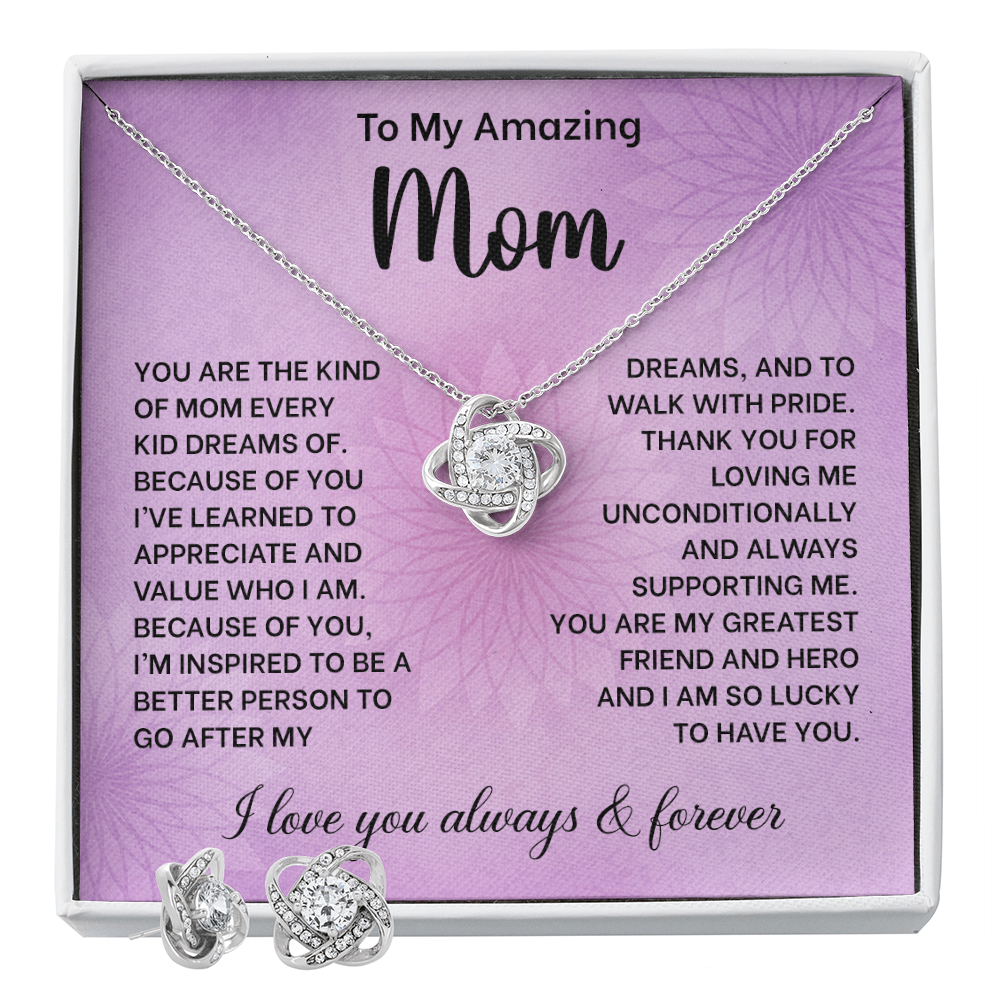 Mother's Day Necklace with Heartfelt Message, "I Love You Always & Forever" Gift, Silver Jewelry