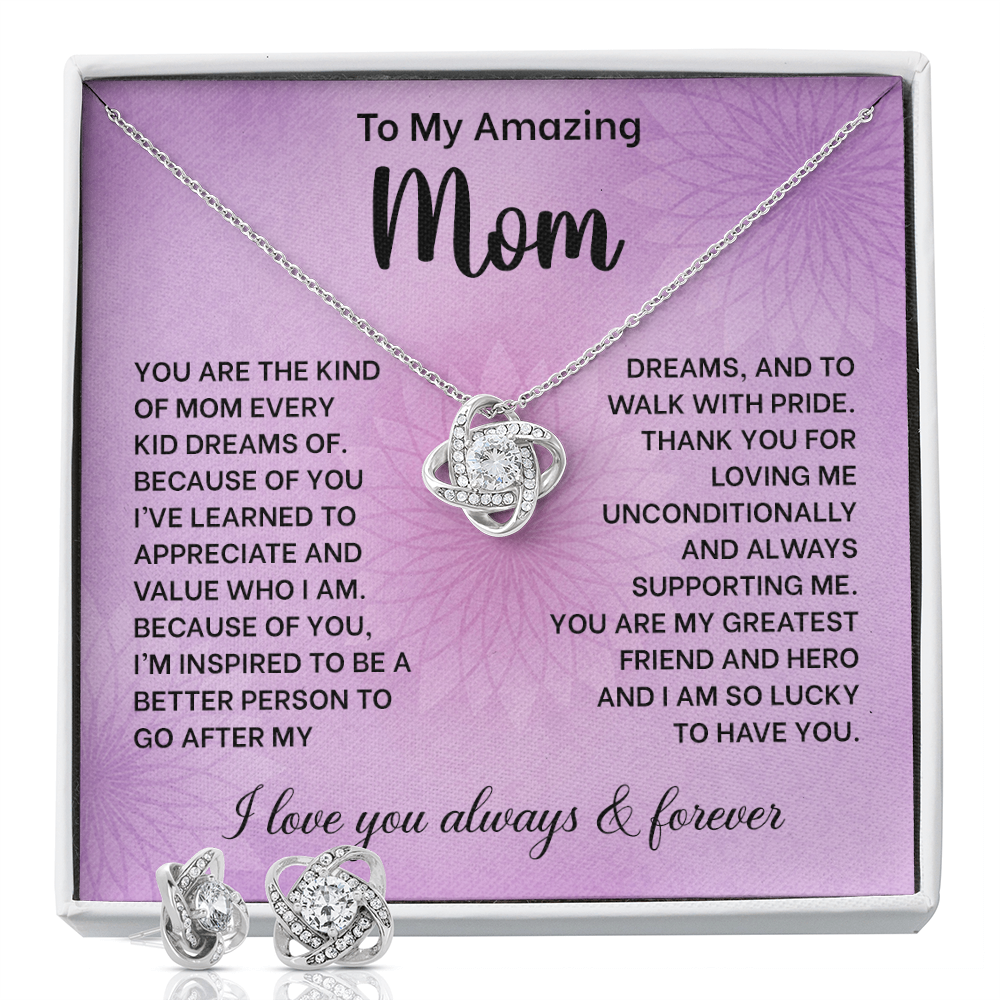Mother's Day Necklace with Heartfelt Message, "I Love You Always & Forever" Gift, Silver Jewelry
