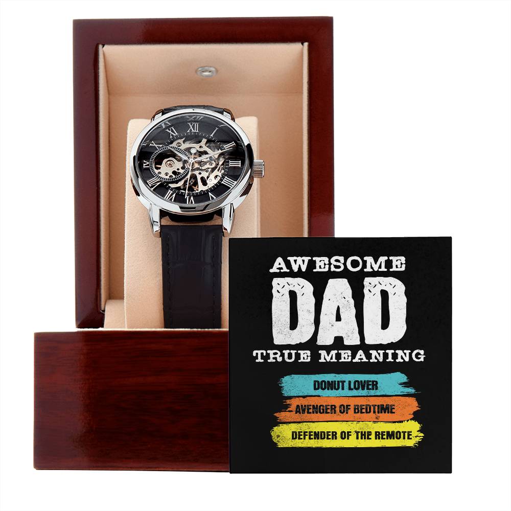 "Elegant Men's Openwork Watch - The Perfect Father's Day Gift"