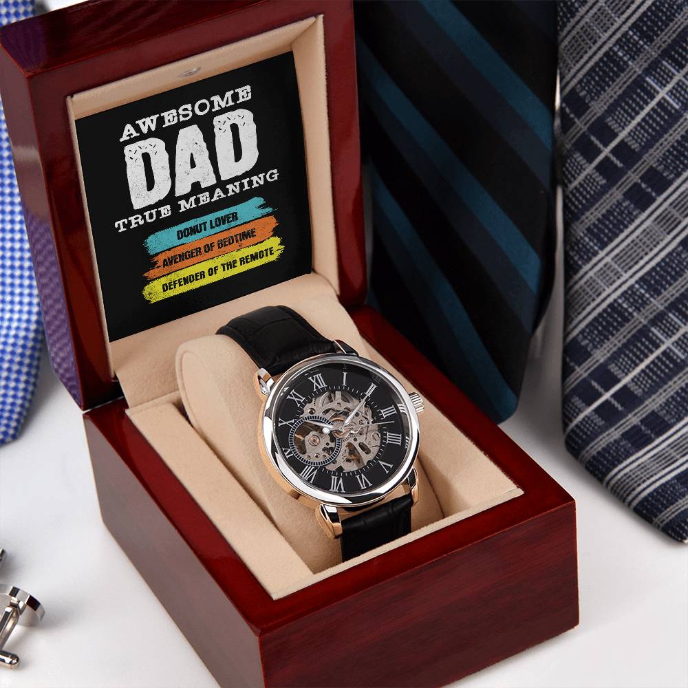 "Elegant Men's Openwork Watch - The Perfect Father's Day Gift"