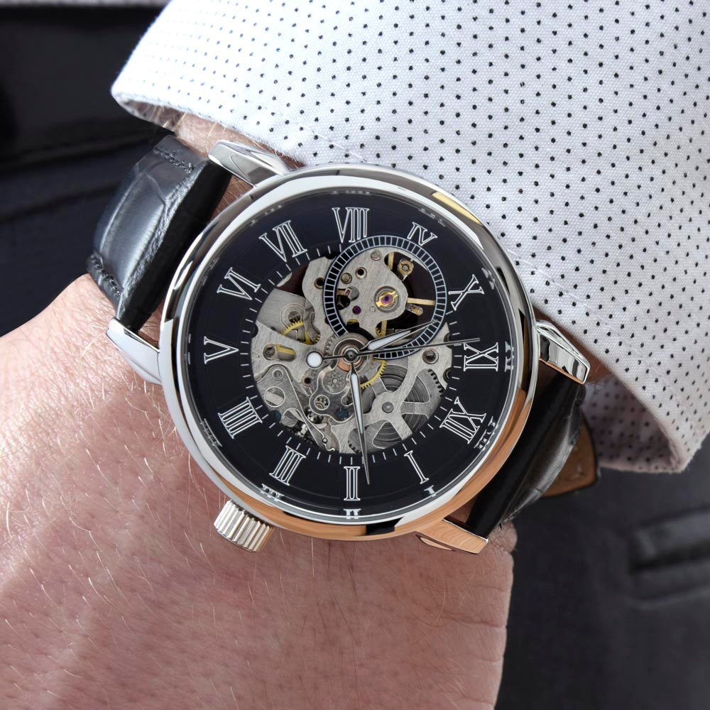 "Elegant Men's Openwork Watch - The Perfect Father's Day Gift"