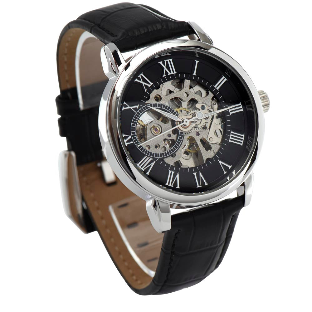 "Elegant Men's Openwork Watch - The Perfect Father's Day Gift"