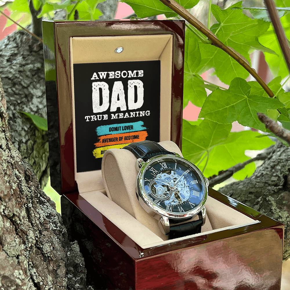 "Elegant Men's Openwork Watch - The Perfect Father's Day Gift"