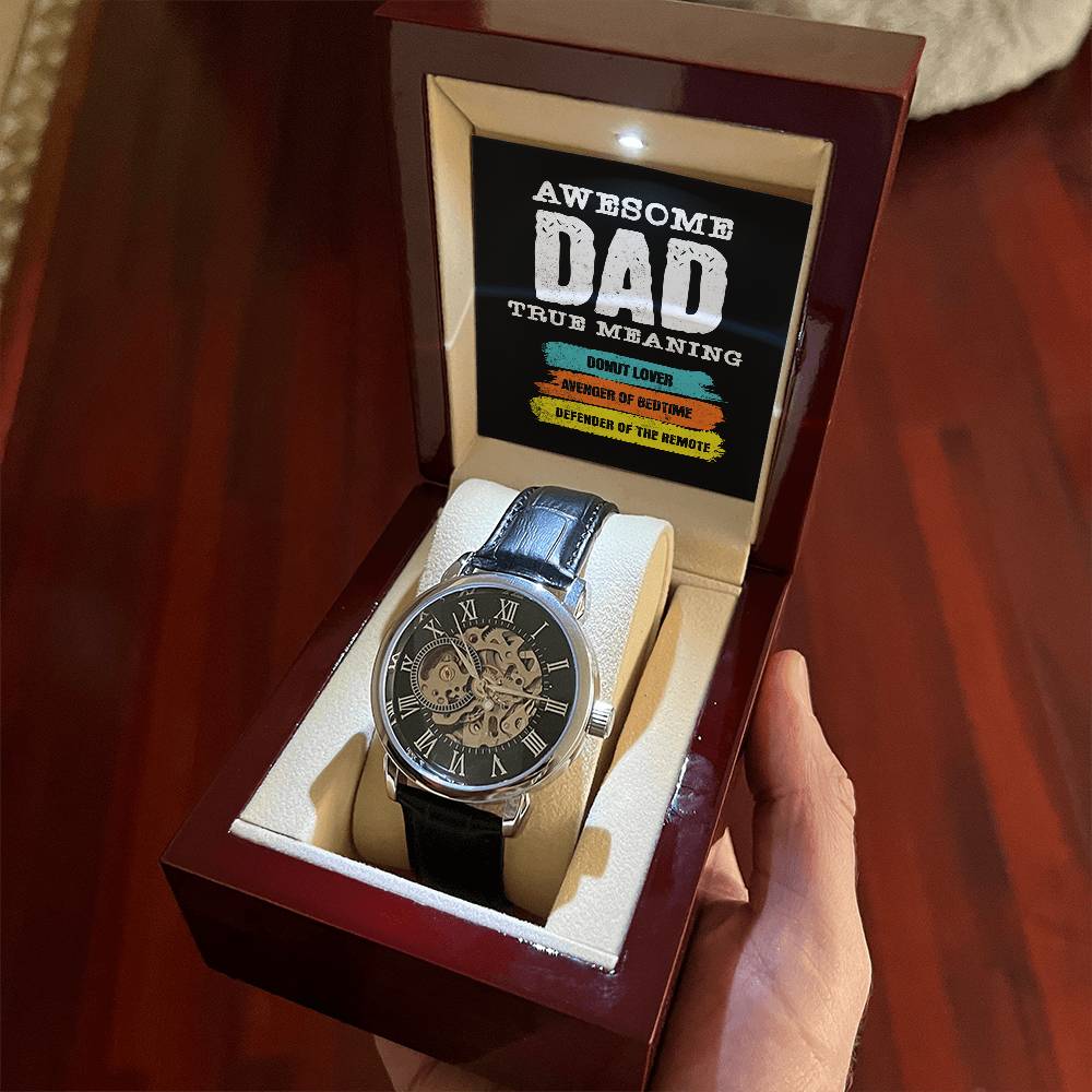 "Elegant Men's Openwork Watch - The Perfect Father's Day Gift"