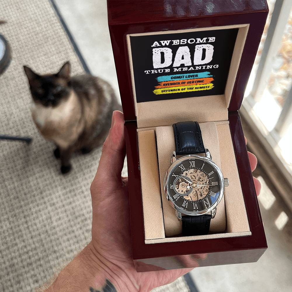 "Elegant Men's Openwork Watch - The Perfect Father's Day Gift"