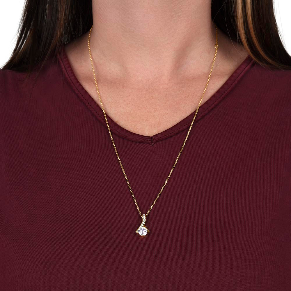 To My Wife - Romantic Gold Necklace with Heartfelt Message Card, Perfect Anniversary or Birthday Gift from Husband