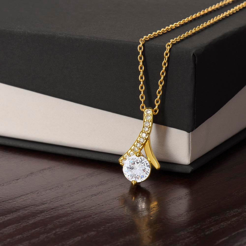 To My Wife - Romantic Gold Necklace with Heartfelt Message Card, Perfect Anniversary or Birthday Gift from Husband