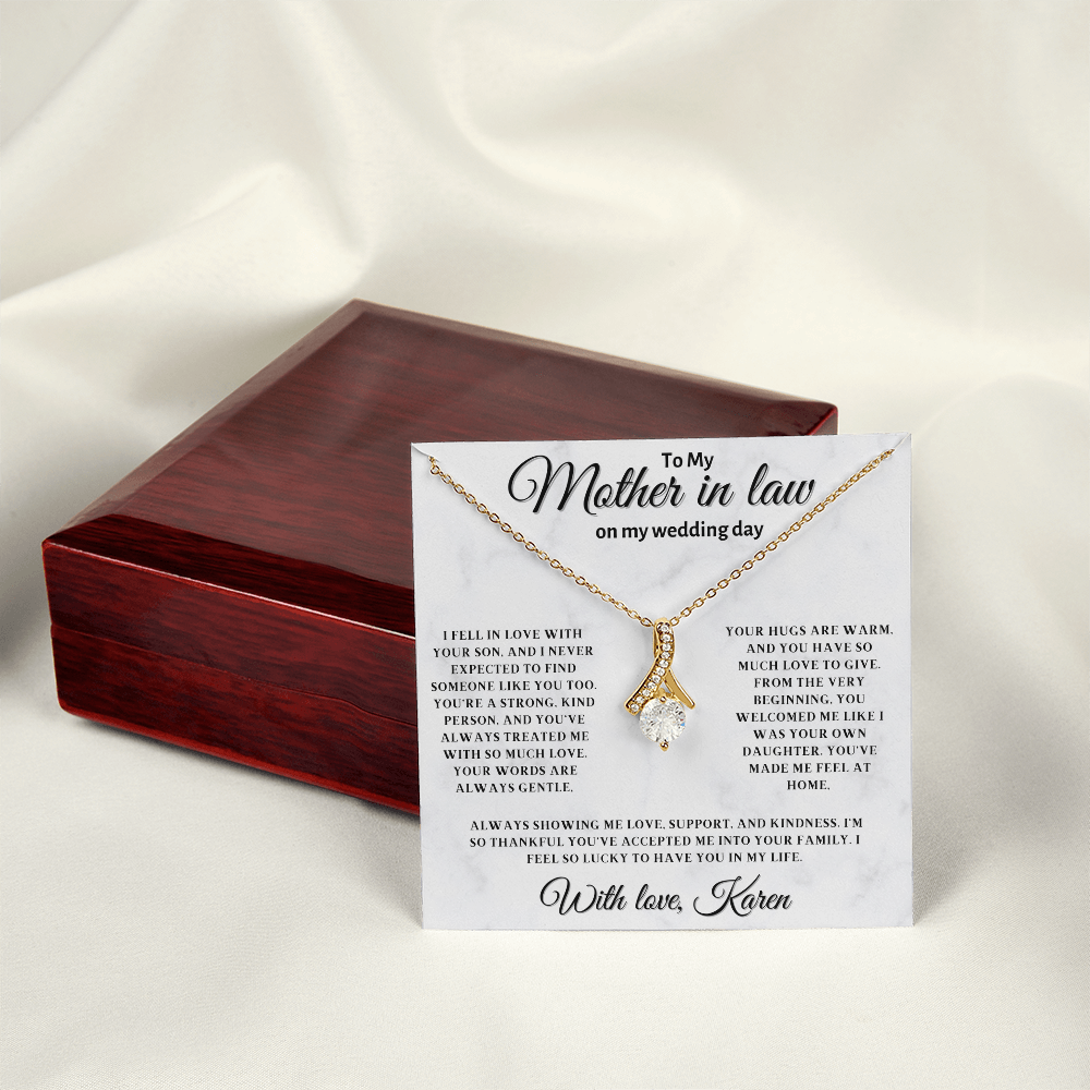 Personalized Mother In Law Necklace, Birthday Gift for Mom In Law, Custom Mother In Law Wedding Gift - Alluring Beauty