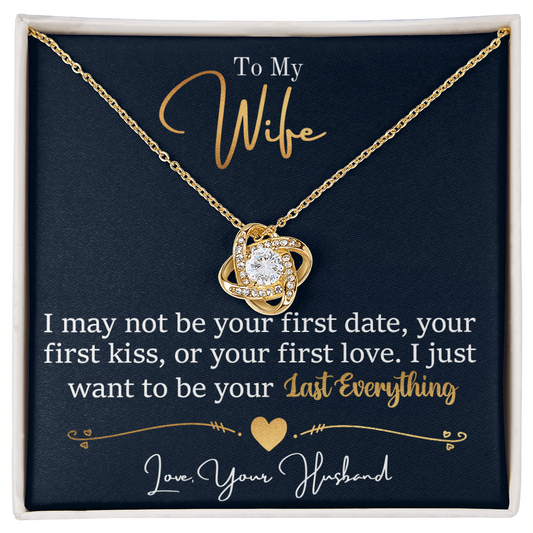 "To My Wife" Love Knot Necklace, Romantic Gift for Wife, Anniversary Jewelry