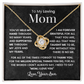 To My Loving Mom Necklace - Love Knot Pendant Gift from Son with Message Card