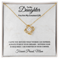 To My Daughter Necklace - Love Knot Pendant - Gift from Mom - Birthday Anniversary Gift - Personalized Message Card Jewelry