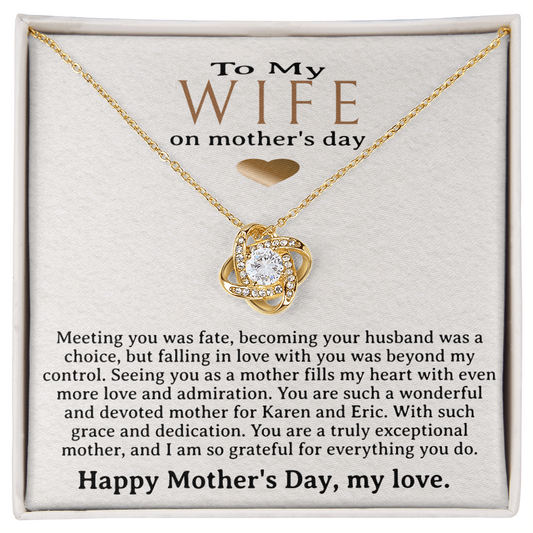 Personalized Wife Mother's Day Necklace, Choice of 6 Styles, Husband to Wife, Appreciation Jewelry