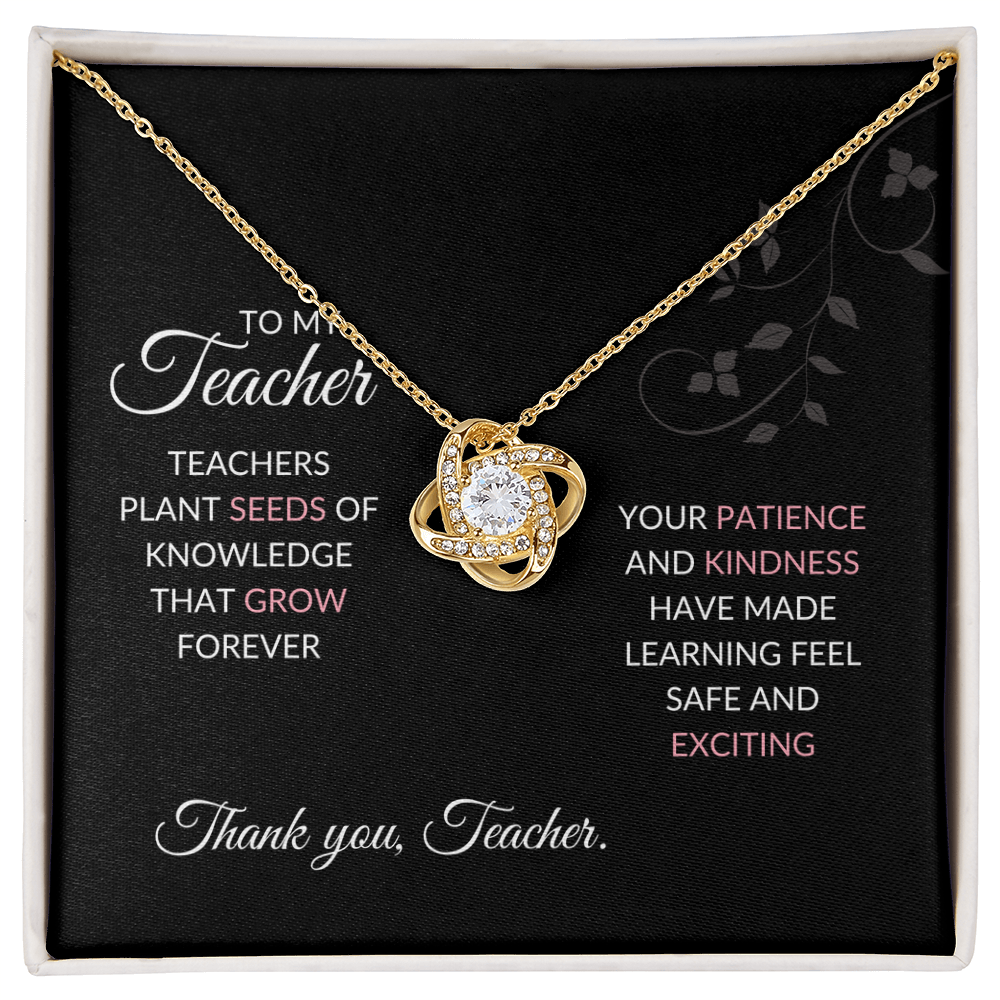 Teacher Gift Necklace | Teacher plants seeds of knowledge message Card Set | Ready to Gift | Thank You Teacher | End of Year | Gift for Her
