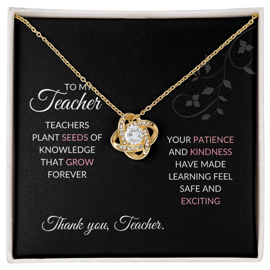 Teacher Gift Necklace | Teacher plants seeds of knowledge message Card Set | Ready to Gift | Thank You Teacher | End of Year | Gift for Her