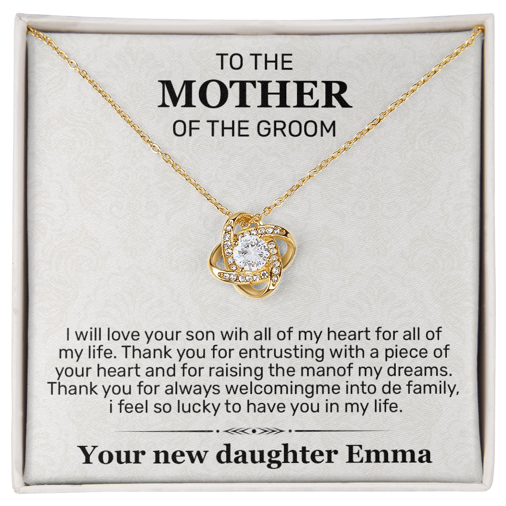 Mother of the Groom Gift from Bride, Wedding Gift for Groom's Mom, Mother in Law Necklace, Future MIL Gift, Thank You Gift from Daughter in Law