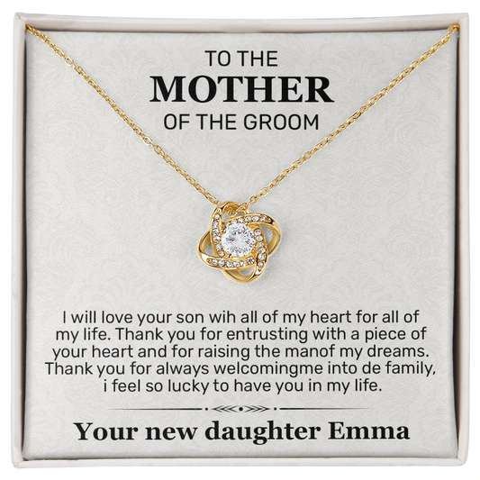 Mother of the Groom Gift from Bride, Wedding Gift for Groom's Mom, Mother in Law Necklace, Future MIL Gift, Thank You Gift from Daughter in Law