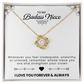 To My Badass Niece - Dazzling Forever Love Necklace with Inspirational Message Card, Birthday, Graduation, or Just Because Gift