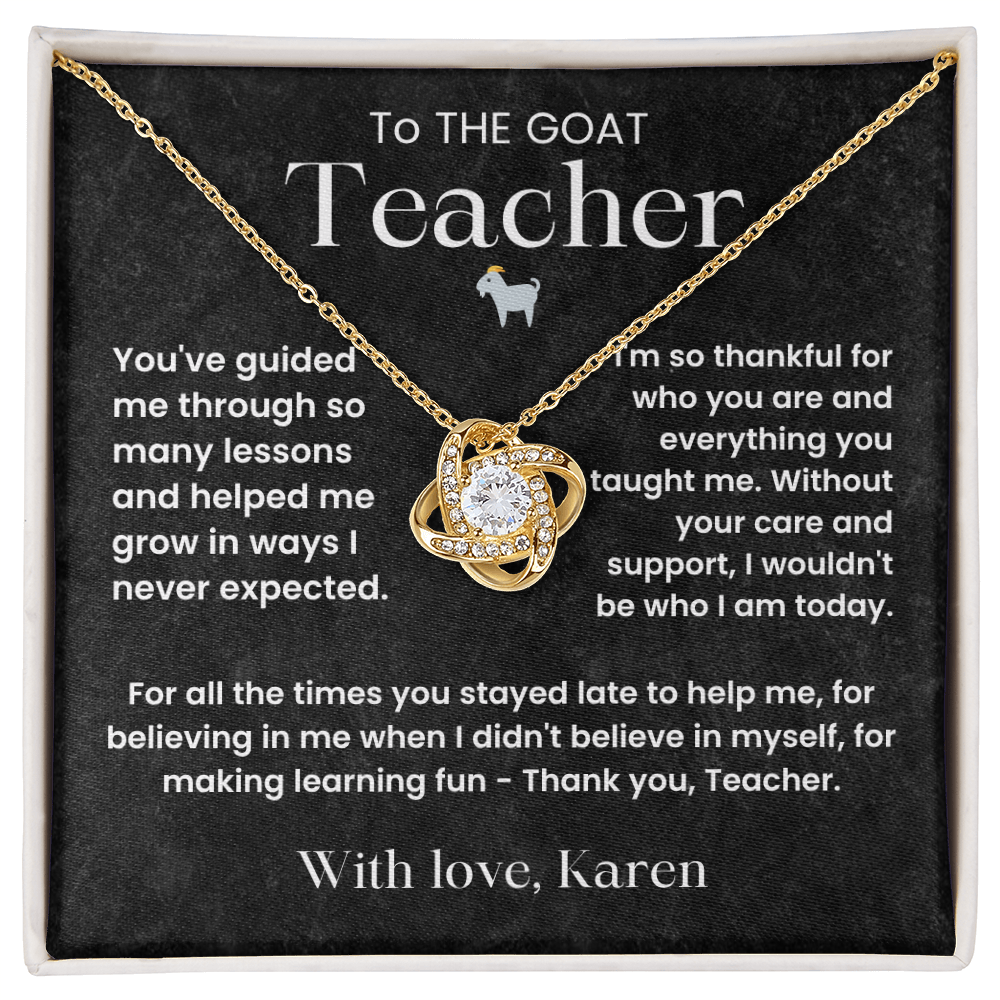 Teacher Gift Necklace | Appreciation Pendant Card Set | Ready to Gift | Thank You Teacher | End of Year | Gift for Her