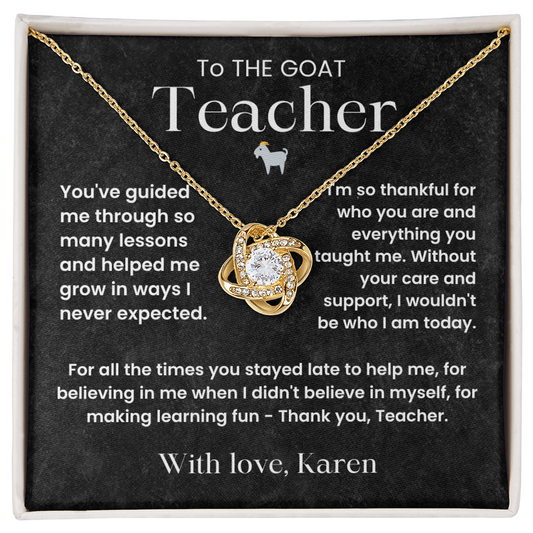 Teacher Gift Necklace | Appreciation Pendant Card Set | Ready to Gift | Thank You Teacher | End of Year | Gift for Her
