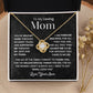 To My Loving Mom Necklace - Love Knot Pendant Gift from Son with Message Card