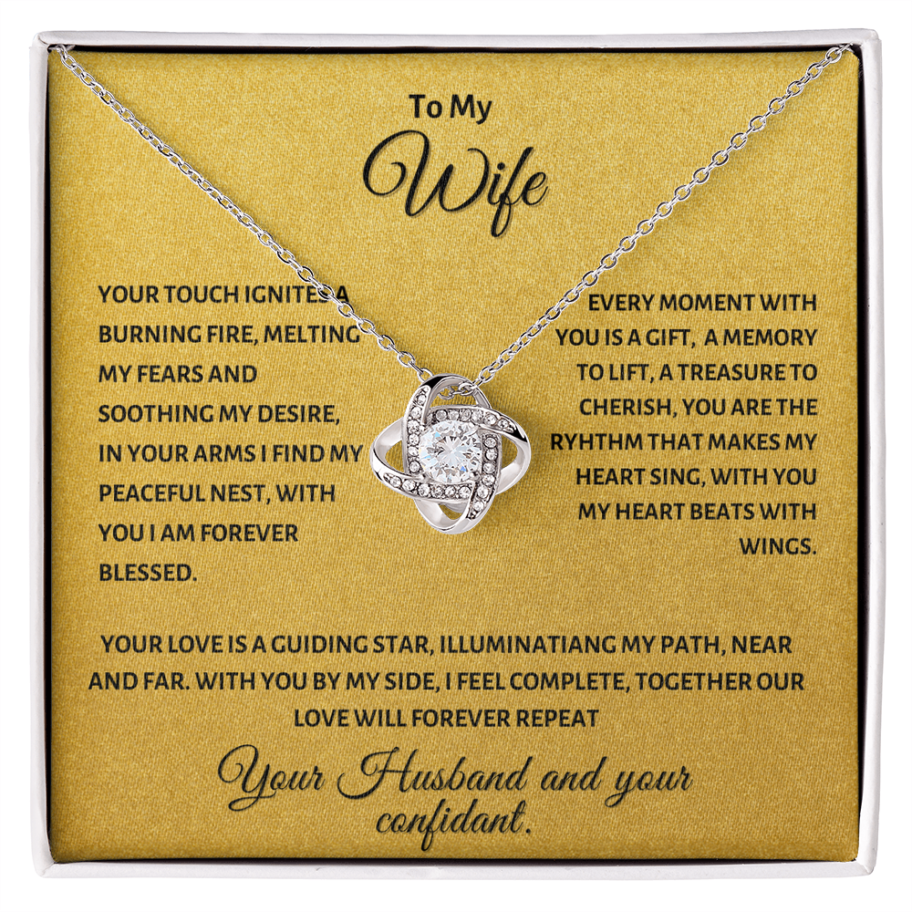 To my wife message card necklace gift