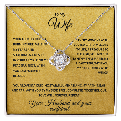 To my wife message card necklace gift