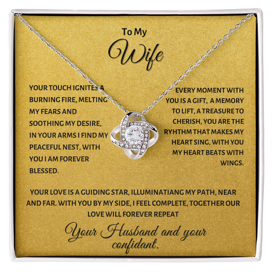 To my wife message card necklace gift
