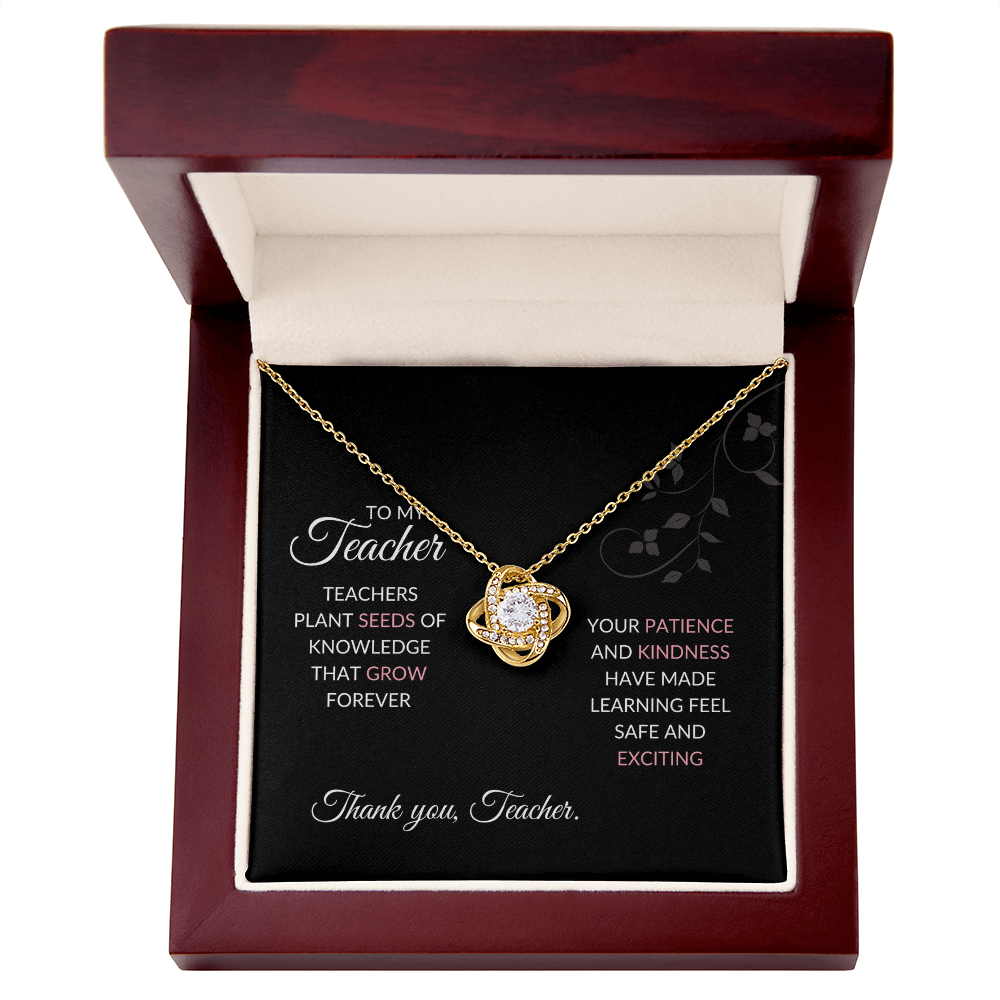 Teacher Gift Necklace | Teacher plants seeds of knowledge message Card Set | Ready to Gift | Thank You Teacher | End of Year | Gift for Her