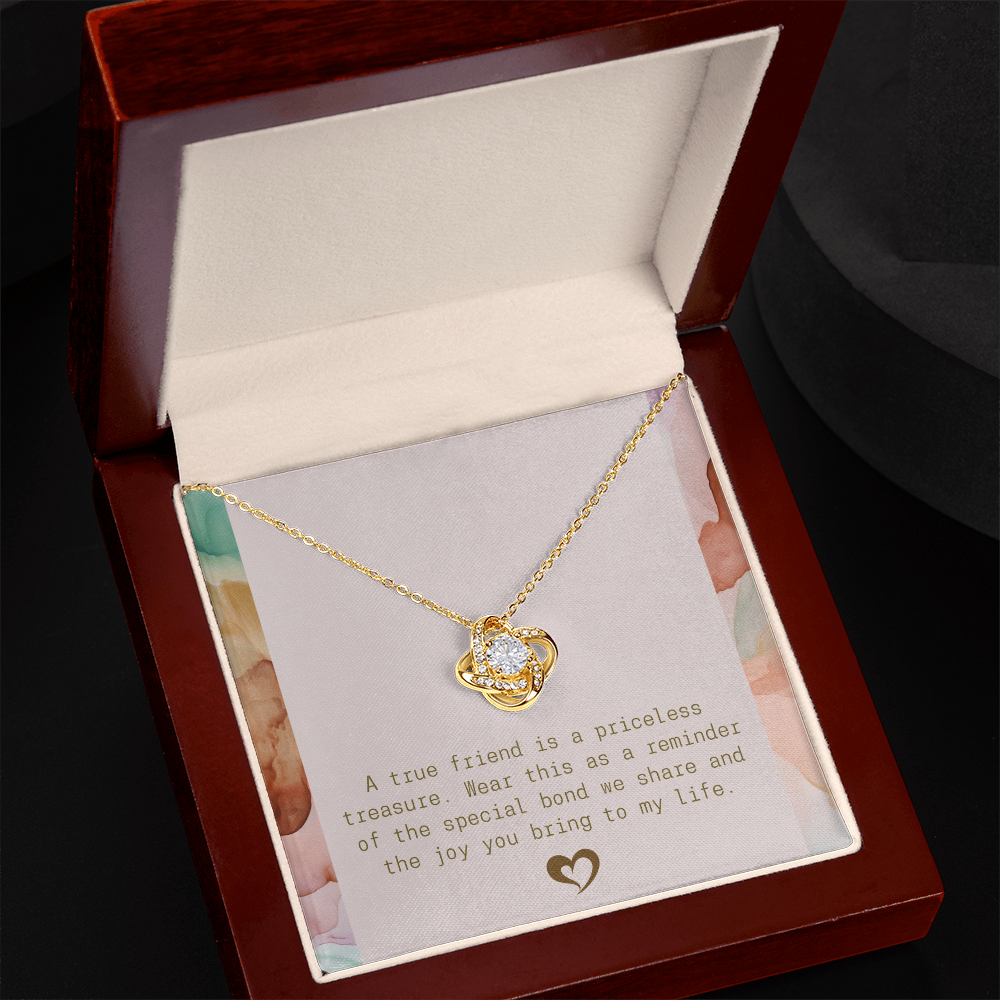 A True Friend Necklace – Elegant Silver Pendant - Love knot necklace