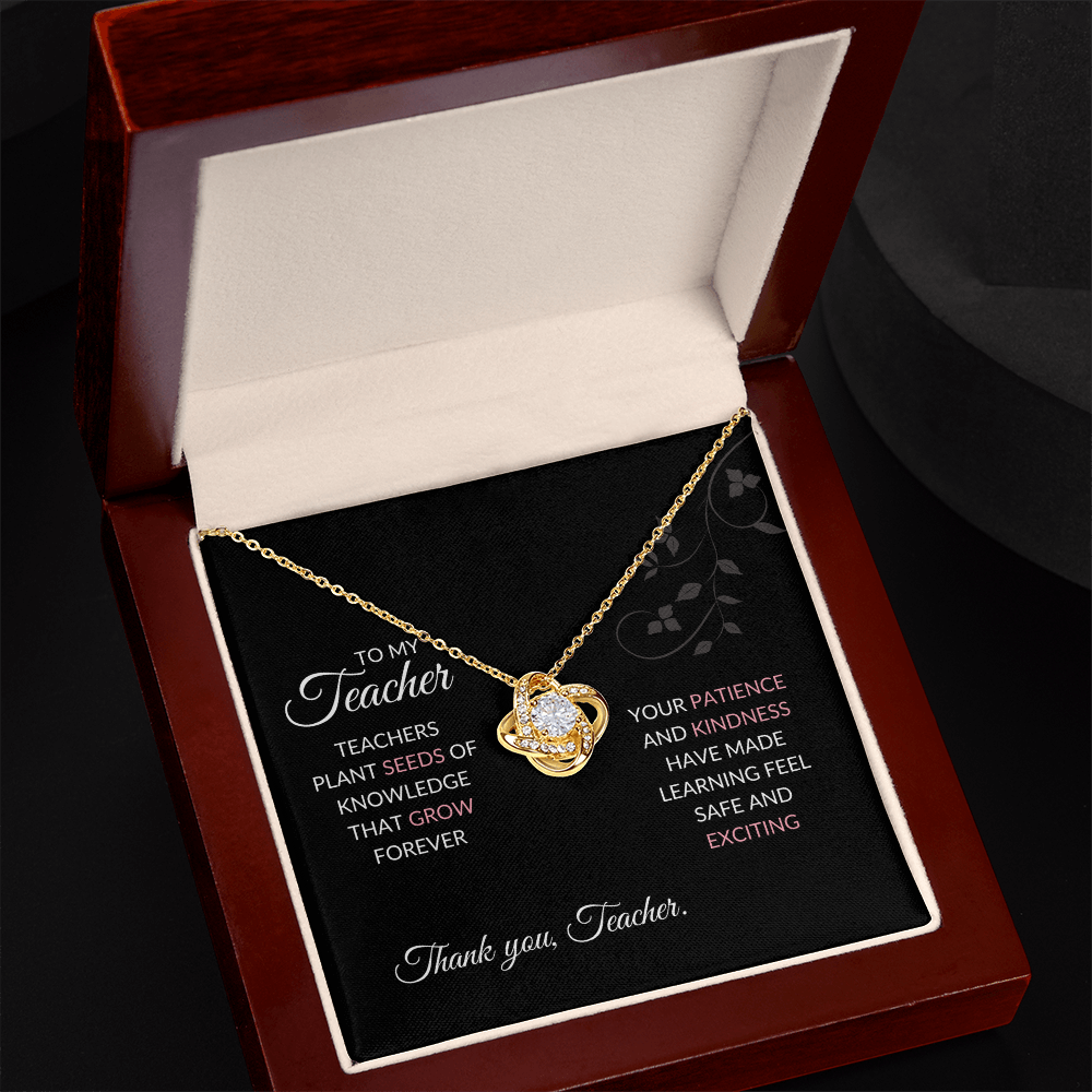 Teacher Gift Necklace | Teacher plants seeds of knowledge message Card Set | Ready to Gift | Thank You Teacher | End of Year | Gift for Her