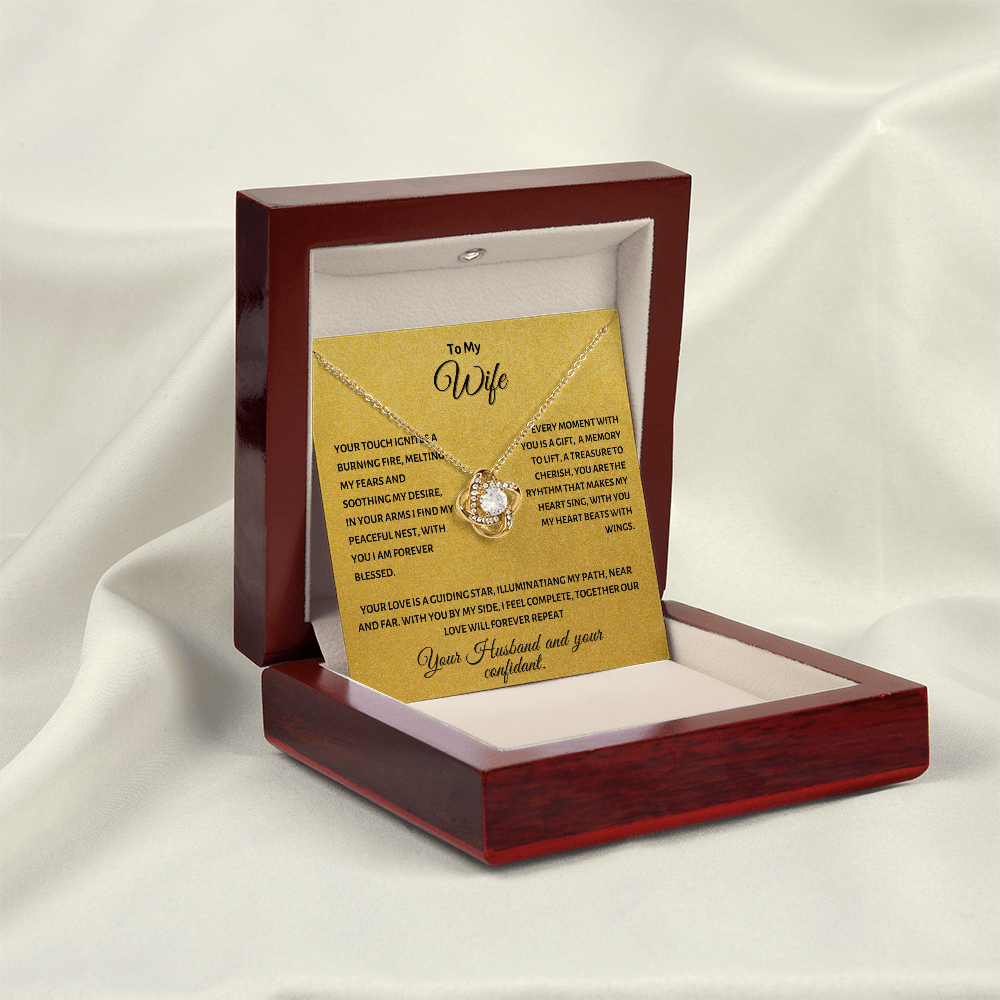 To my wife message card necklace gift