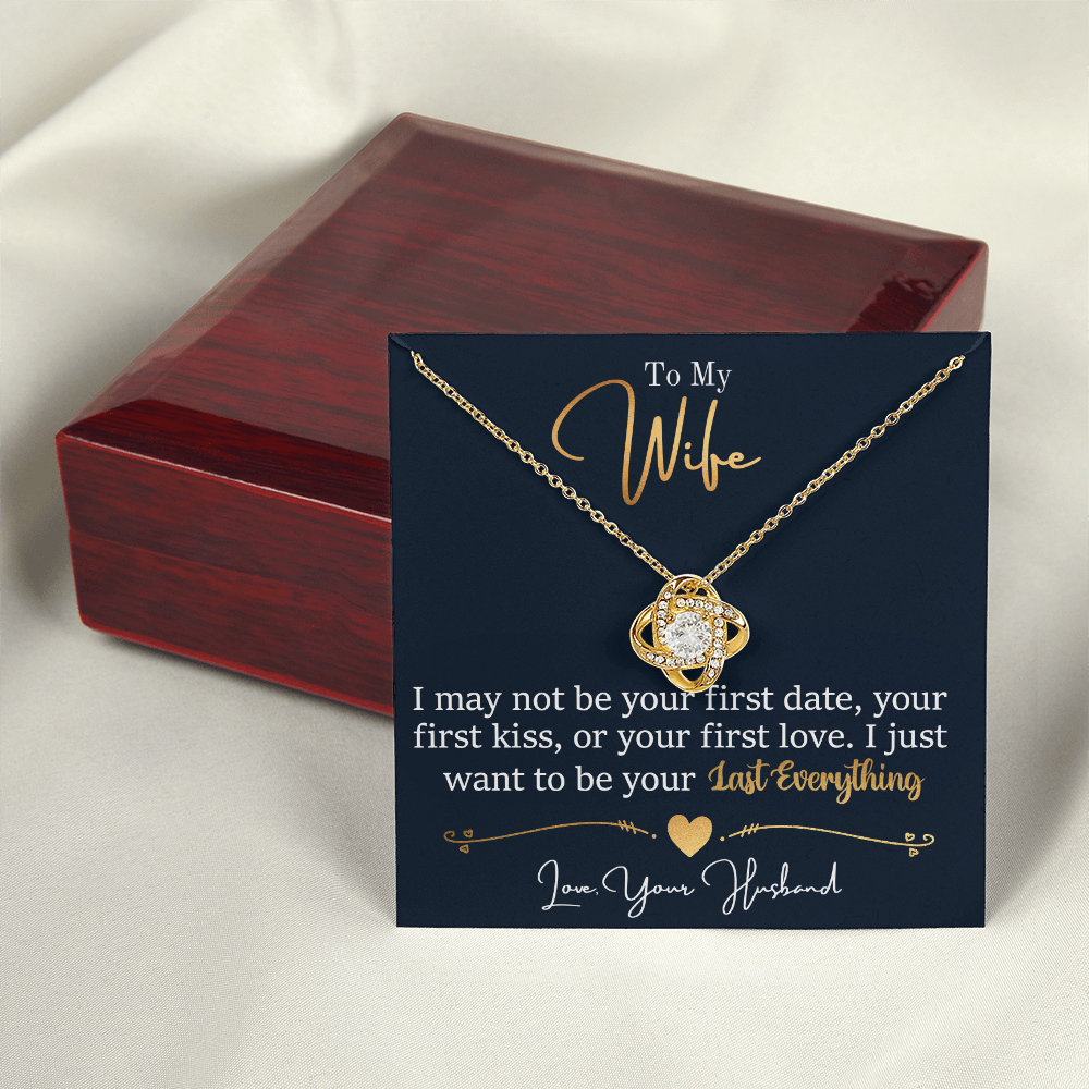 "To My Wife" Love Knot Necklace, Romantic Gift for Wife, Anniversary Jewelry